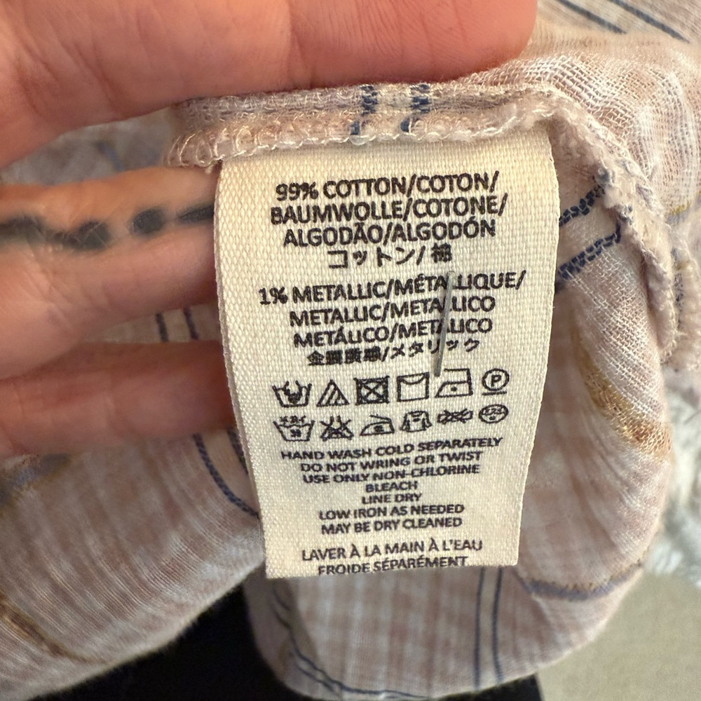Free People Plaid Button Down Shirt - pink Cream and Gold - Picture 8 of 9